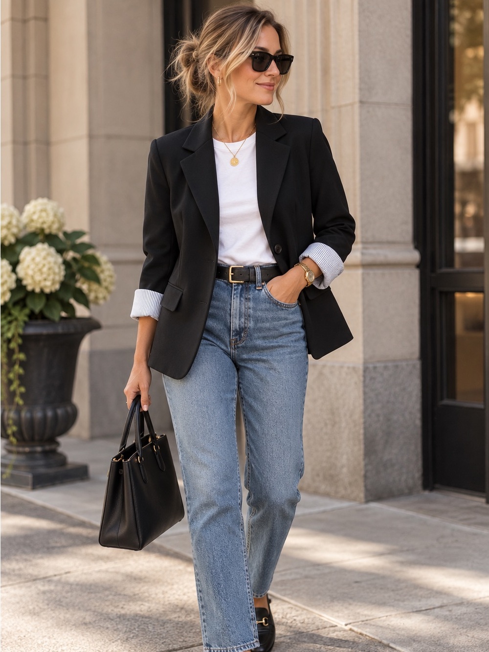 Ambiance Apparel Black Tailored Blazer Size M | Preppy 90s